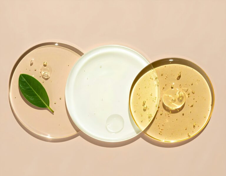 Serum and cream textures for layering a skincare routine